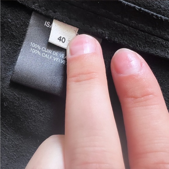 ISABEL MARANT ETOILE Anna Black Suede Silver Button Snap Mini Skirt Size Large - Picture 12 of 15